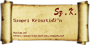 Szopri Krisztián névjegykártya