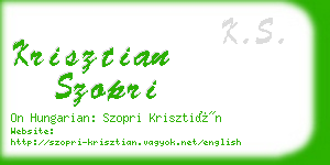 krisztian szopri business card